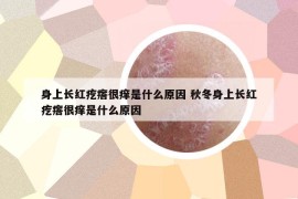 身上長紅疙瘩很癢是什么原因 秋冬身上長紅疙瘩很癢是什么原因