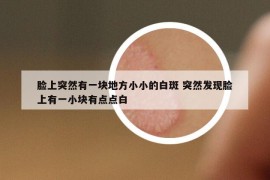 臉上突然有一塊地方小小的白斑 突然發(fā)現(xiàn)臉上有一小塊有點點白