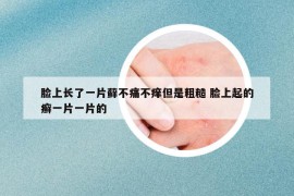 臉上長(zhǎng)了一片蘚不痛不癢但是粗糙 臉上起的癬一片一片的