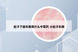 肚子下面長癬用什么中草藥 小肚子長癬