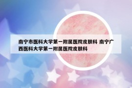 南寧市醫(yī)科大學(xué)第一附屬醫(yī)院皮膚科 南寧廣西醫(yī)科大學(xué)第一附屬醫(yī)院皮膚科