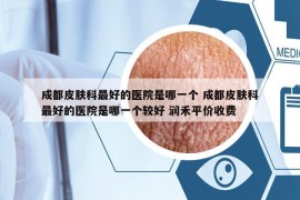 成都皮膚科最好的醫(yī)院是哪一個(gè) 成都皮膚科最好的醫(yī)院是哪一個(gè)較好 潤(rùn)禾平價(jià)收費(fèi)