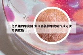 怎么能的牛皮鮮 如何將新鮮牛皮制作成可使用的皮質(zhì)