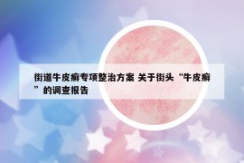街道牛皮癬專項(xiàng)整治方案 關(guān)于街頭“牛皮癬”的調(diào)查報(bào)告