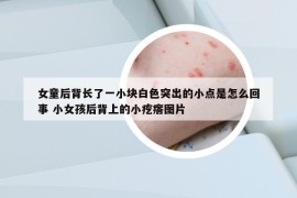 女童后背長了一小塊白色突出的小點(diǎn)是怎么回事 小女孩后背上的小疙瘩圖片