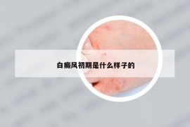 白癜風(fēng)初期是什么樣子的