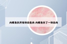 內眼角扒開有塊白色肉 內眼角長了一塊白肉