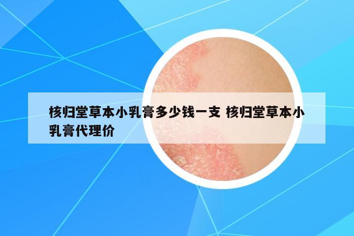 核歸堂草本小乳膏多少錢(qián)一支 核歸堂草本小乳膏代理價(jià)