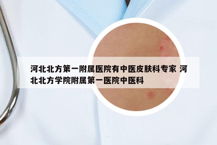 河北北方第一附屬醫(yī)院有中醫(yī)皮膚科專家 河北北方學院附屬第一醫(yī)院中醫(yī)科