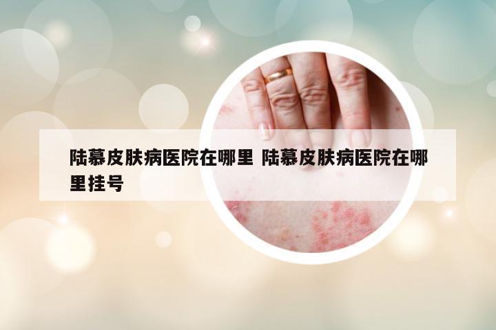 陸慕皮膚病醫(yī)院在哪里 陸慕皮膚病醫(yī)院在哪里掛號(hào)