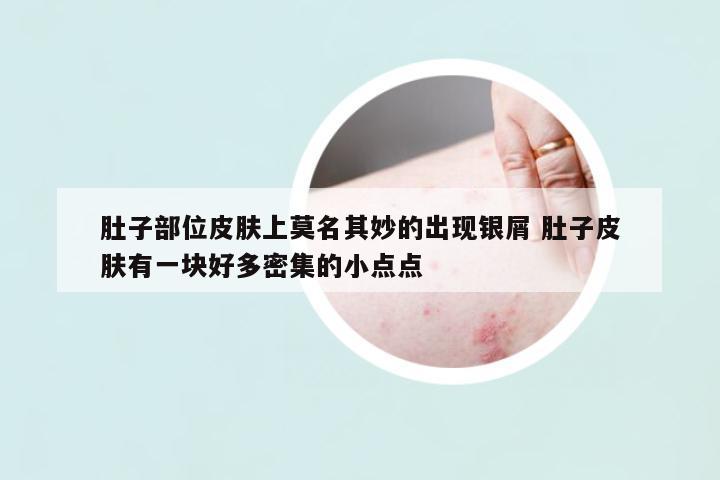 肚子部位皮膚上莫名其妙的出現(xiàn)銀屑 肚子皮膚有一塊好多密集的小點(diǎn)點(diǎn)